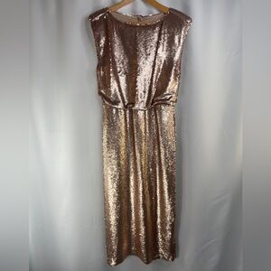 Ryegrass Rose Gold Sequin Sleeveless Dress Size Small